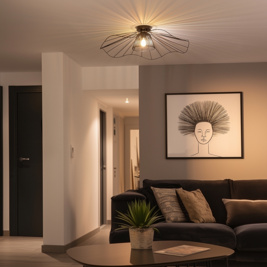 Brilagi - LED stropni lestenec CERIA WIRE 1xE27/40W/230V premer 80 cm črna