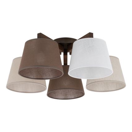 BRILAGI - LED stropni lestenec LATTE 5xE27/15W/230V borovica/mix