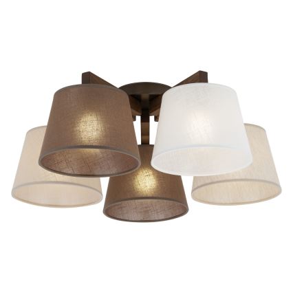 BRILAGI - LED stropni lestenec LATTE 5xE27/15W/230V borovica/mix