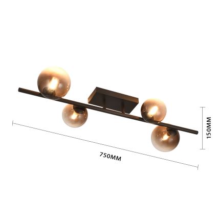 Brilagi - LED stropni lestenec MILLA 4xG9/3W/230V rjava/dimna rjava