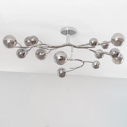 Brilagi - LED stropni lestenec MISTEL 15xG9/3W/230V črni krom/dimljeno