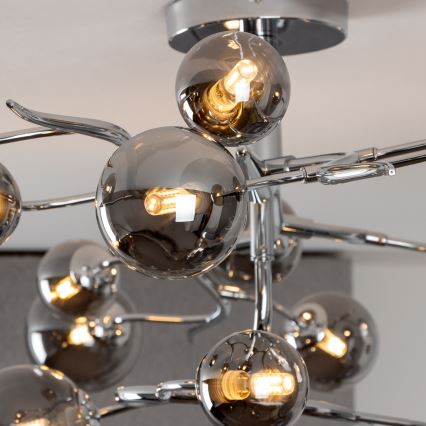 Brilagi - LED stropni lestenec MISTEL 15xG9/3W/230V črni krom/dimljeno