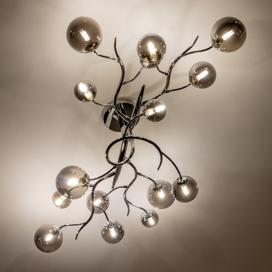 Brilagi - LED stropni lestenec MISTEL 15xG9/3W/230V črni krom/dimljeno