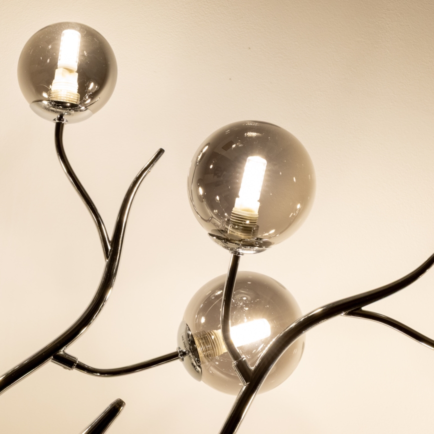 Brilagi - LED stropni lestenec MISTEL 15xG9/3W/230V črni krom/dimljeno