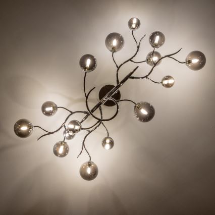 Brilagi - LED stropni lestenec MISTEL 15xG9/3W/230V črni krom/dimljeno