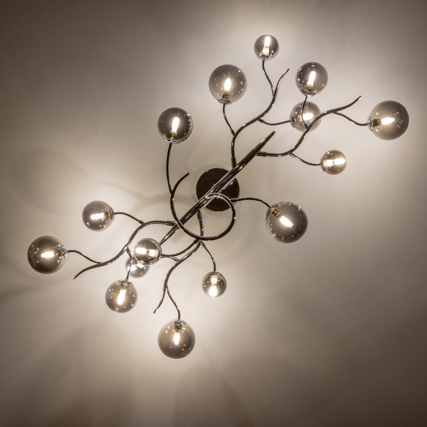 Brilagi - LED stropni lestenec MISTEL 15xG9/3W/230V črni krom/dimljeno