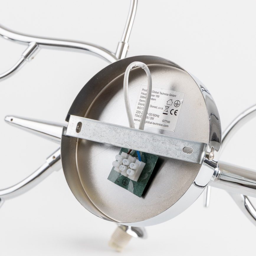 Brilagi - LED stropni lestenec MISTEL 15xG9/3W/230V črni krom/dimljeno