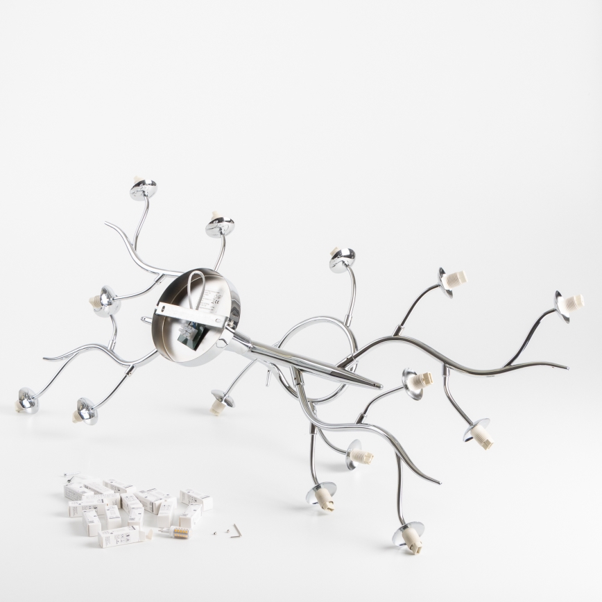 Brilagi - LED stropni lestenec MISTEL 15xG9/3W/230V črni krom/dimljeno