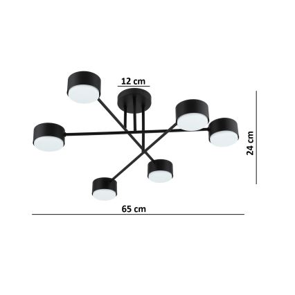 Brilagi - LED stropni lestenec MONO 6xGX53/30W/230V črna