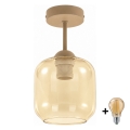 BRILAGI - LED stropni lestenec za površinsko montažo RETRO GLASS 1xE27/60W/230V pr. 14 cm bež/dimno bež