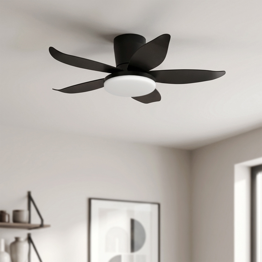 Brilagi - Zatemljiv LED stropni ventilator LED/32W/230V premer 95 cm črna + daljinski upravljalnik