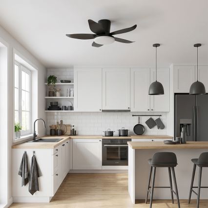 Brilagi - Zatemljiv LED stropni ventilator LED/32W/230V premer 95 cm črna + daljinski upravljalnik