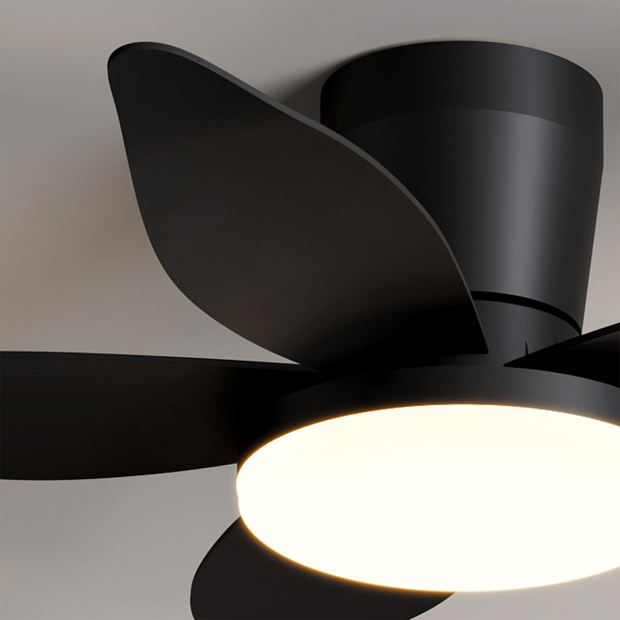 Brilagi - Zatemljiv LED stropni ventilator LED/32W/230V premer 95 cm črna + daljinski upravljalnik