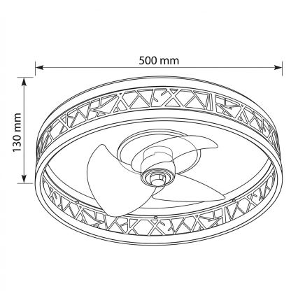 Brilagi - Zatemnjevalni LED stropni ventilator LED/34W/230V 3000-6500K premer 50 cm črna/zlata + daljinski upravljalnik