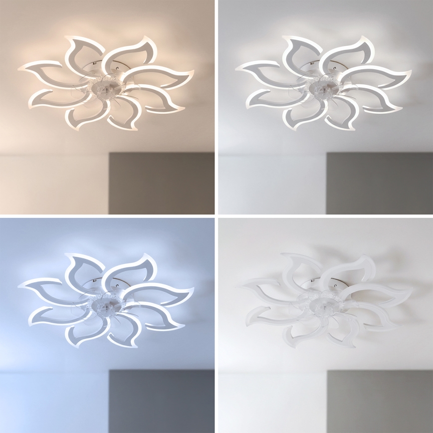 Brilagi - Zatemljiv stropni ventilator LED/44W/230V 3000-6500K premer 90 cm bela + daljinski upravljalnik