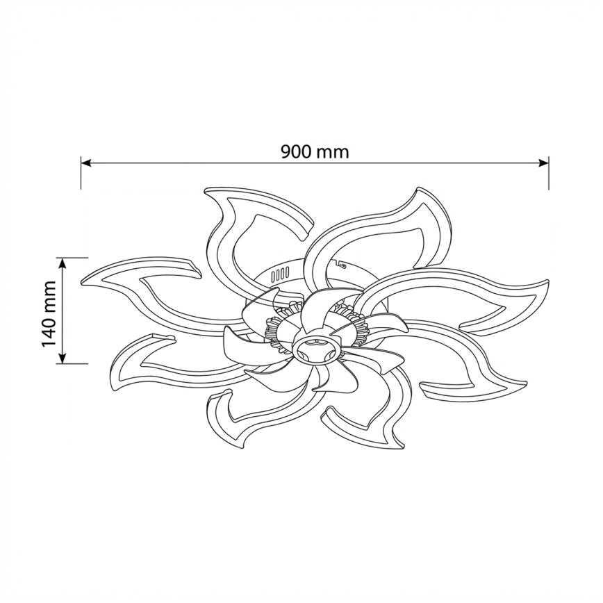 Brilagi - Zatemljiv stropni ventilator LED/44W/230V 3000-6500K premer 90 cm bela + daljinski upravljalnik