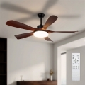 Brilagi - LED stropni ventilator z zatemnitveno funkcijo LED/34W/230V 132 cm črna/rjava + daljinski upravljalnik