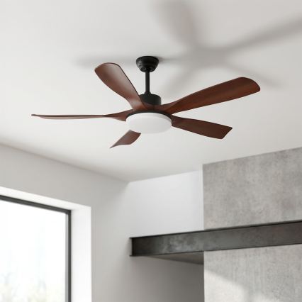 Brilagi - LED stropni ventilator z možnostjo zatemnitve LED/34W/230V 3000-6500K premer 132 cm črna/rjava + daljinski upravljalnik