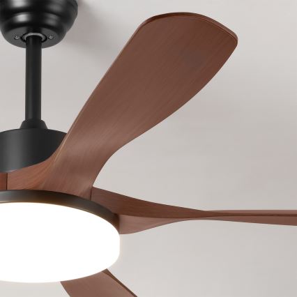 Brilagi - LED stropni ventilator z možnostjo zatemnitve LED/34W/230V 3000-6500K premer 132 cm črna/rjava + daljinski upravljalnik