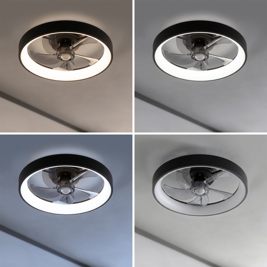 Brilagi - LED stropni ventilator z zatemnitvijo LED/34W/230V premer 50 cm črna + daljinski upravljalnik