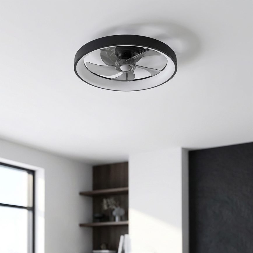 Brilagi - LED stropni ventilator z zatemnitvijo LED/34W/230V premer 50 cm črna + daljinski upravljalnik