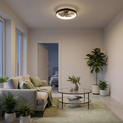 Brilagi - LED stropni ventilator z zatemnitvijo LED/34W/230V premer 50 cm črna + daljinski upravljalnik