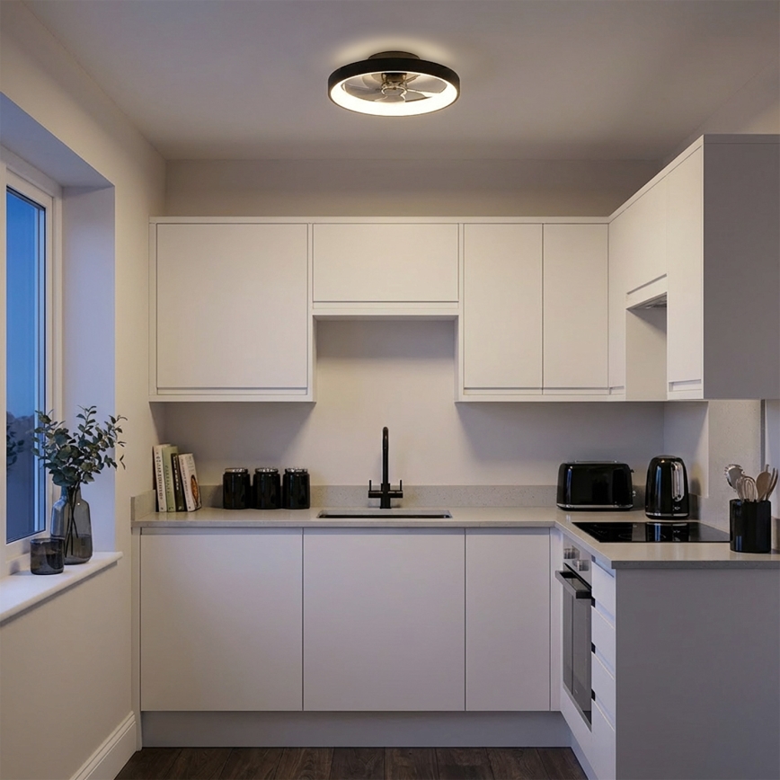 Brilagi - LED stropni ventilator z zatemnitvijo LED/34W/230V premer 50 cm črna + daljinski upravljalnik