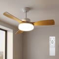 Brilagi - LED stropni ventilator z zatemnitvijo LED/34W/230V 3000-6500K premer 106 cm bela/rjava + daljinski upravljalnik