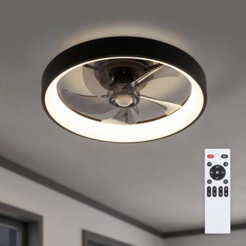 Brilagi - LED stropni ventilator z zatemnitvijo LED/34W/230V premer 50 cm črna + daljinski upravljalnik