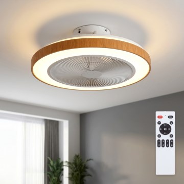 Brilagi - LED stropni ventilator z zatemnitvijo LED/38W/230V 50 cm bela/rjava + daljinski upravljalnik