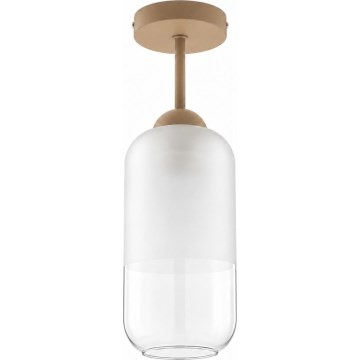 BRILAGI - LED Stropno pritrjen lestenec RETRO GLASS 1xE27/60W/230V Ø 14 cm bež/bela
