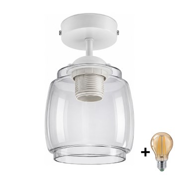 BRILAGI - LED stropno pritrjen lestenec RETRO GLASS 1xE27/60W/230V Ø 26 cm bela/zadimljena siva