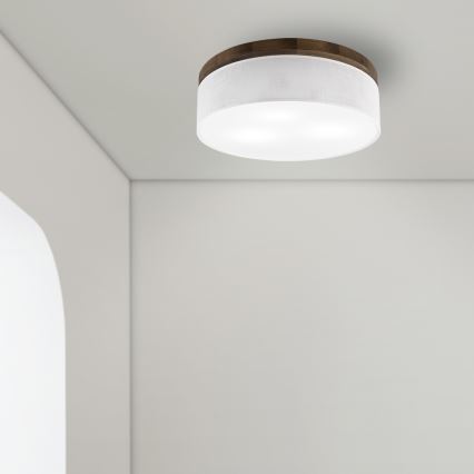 BRILAGI - LED stropna svetilka BELLADONNA 3xE27/15W/230V Ø 50 cm bela/hrast oreh