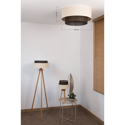 Brilagi - LED stropno svetilo BOHO SLOG 3xE27/15W/230V Ø 60 cm kremno/rjavo