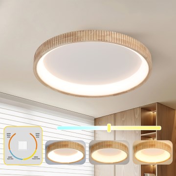 Brilagi - LED stropno svetilo FALCON WOOD MODERN LED/60W/230V 3000/4000/6000K Ø 80 cm les