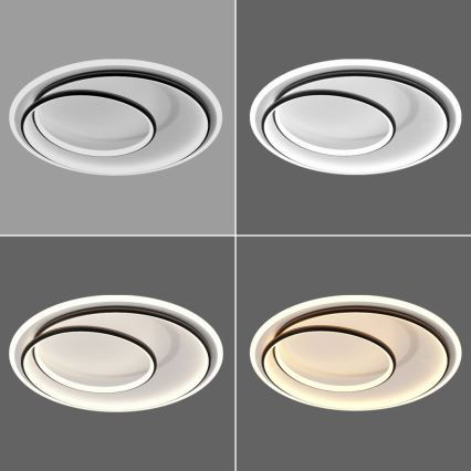 Brilagi - LED zatemnljivo stropno svetilo FLARE LED/38W/230V 3000-6000K premer 48 cm črna/bela + daljinski upravljalnik