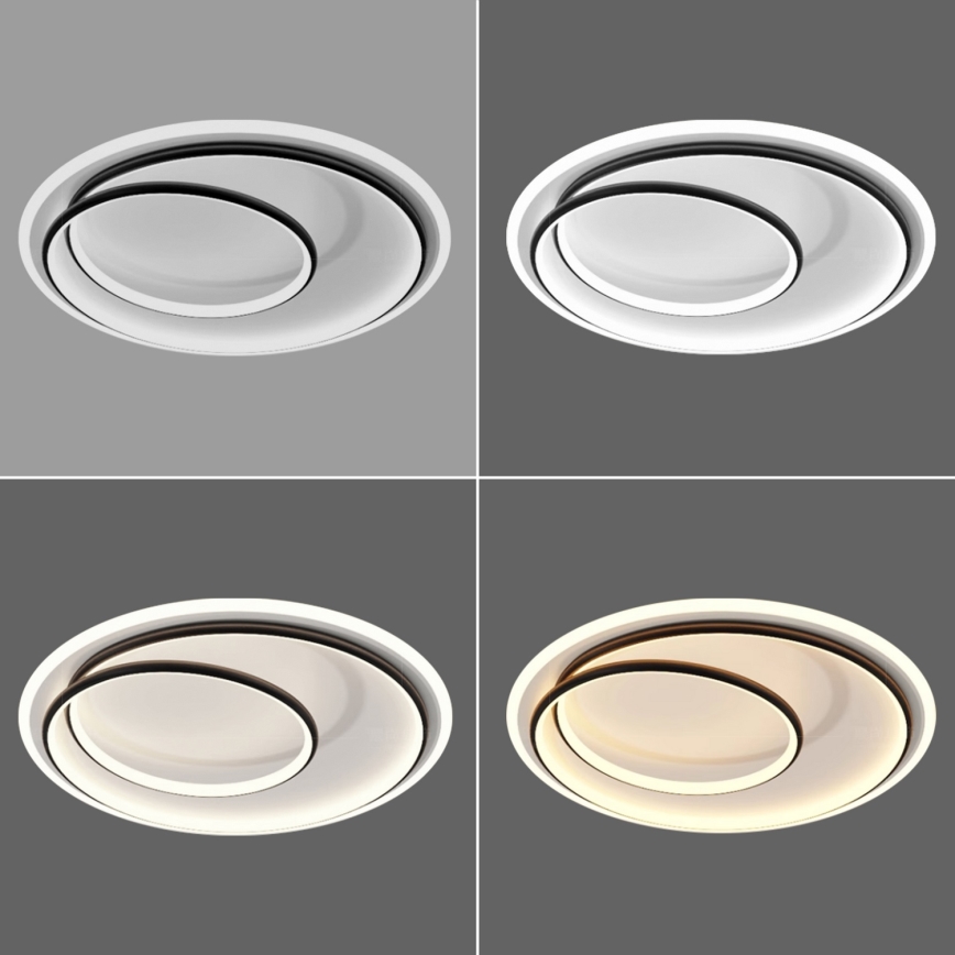 Brilagi - LED zatemnljivo stropno svetilo FLARE LED/38W/230V 3000-6000K premer 48 cm črna/bela + daljinski upravljalnik