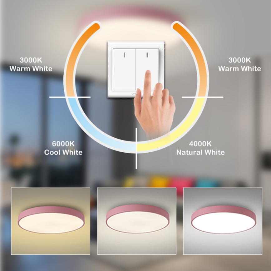 Brilagi - LED stropna svetilka POOL LED/100W/230V 3000/4000/6000K, premer 80 cm, rožnata