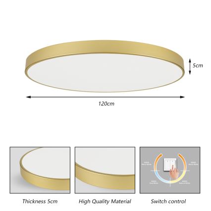 Brilagi - stropna LED svetilka POOL LED/180W/230V 3000/4000/6000K, premer 120 cm, zlata