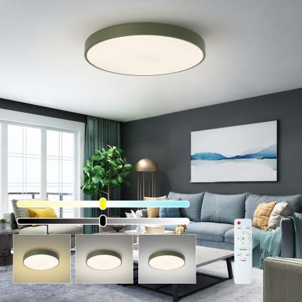 Brilagi - stropna LED svetilka z nastavljivo jakostjo svetlobe POOL LED/60W/230V 3000-6000K premer 60 cm zelena + daljinski upravljalnik
