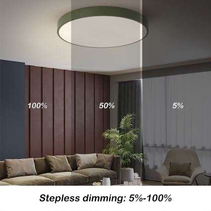 Brilagi - stropna LED svetilka z nastavljivo jakostjo svetlobe POOL LED/60W/230V 3000-6000K premer 60 cm zelena + daljinski upravljalnik