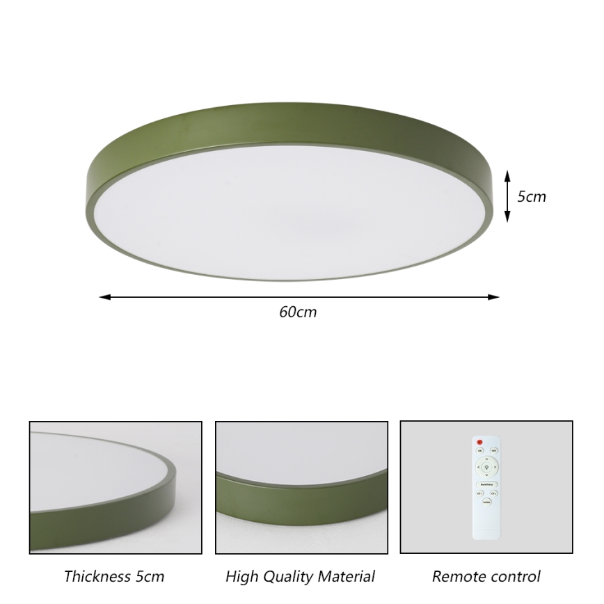 Brilagi - stropna LED svetilka z nastavljivo jakostjo svetlobe POOL LED/60W/230V 3000-6000K premer 60 cm zelena + daljinski upravljalnik