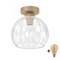 BRILAGI - LED stropno svetilo RETRO GLASS 1xE27/60W/230V, premer 25 cm, bež/prozorno