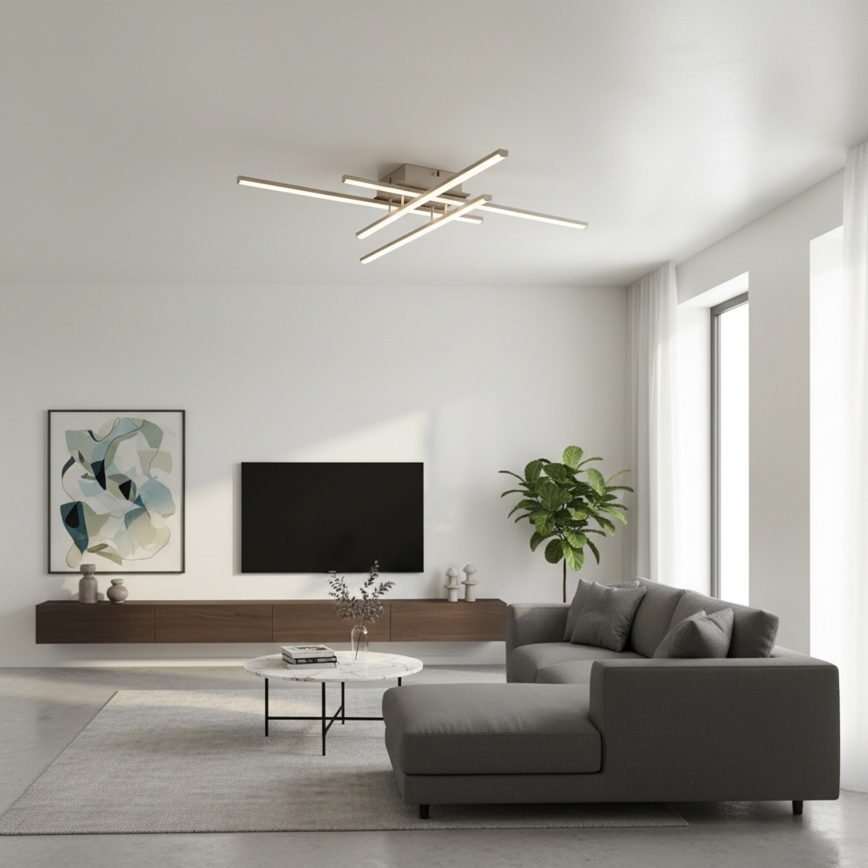 Brilagi - LED stropna svetilka STRIPES LED/37W/230V 68x68 cm srebrna