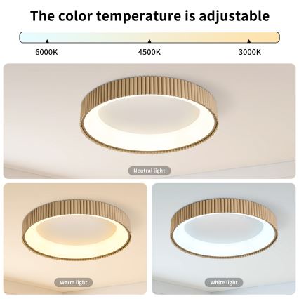 Brilagi - LED zatemnjevalna stropna svetilka FALCON MODERN LED/54W/230V 3000-6500K 60 cm bež + daljinski upravljalnik