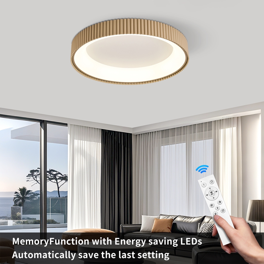 Brilagi - LED zatemnjevalna stropna svetilka FALCON MODERN LED/54W/230V 3000-6500K 60 cm bež + daljinski upravljalnik