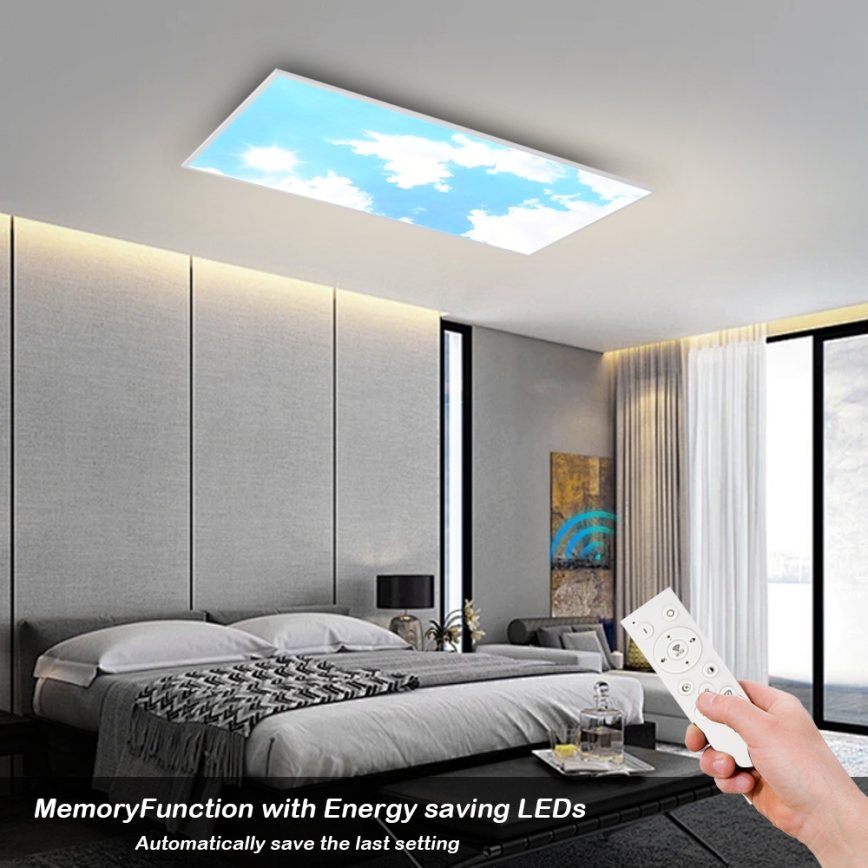 Brilagi - LED zatemnljivo stropno svetilo SLIMFRAME SKY LED/80W/230V 120x60 cm 3000-6000K srebrno/modro + daljinski upravljalnik