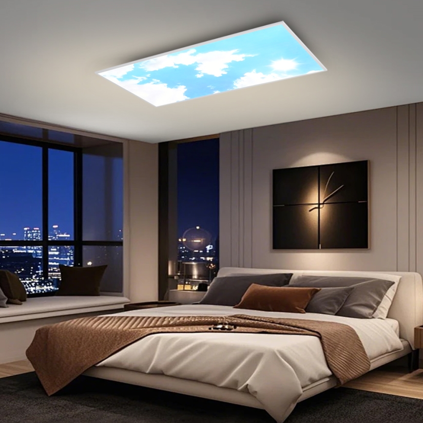 Brilagi - LED zatemnljivo stropno svetilo SLIMFRAME SKY LED/80W/230V 120x60 cm 3000-6000K srebrno/modro + daljinski upravljalnik