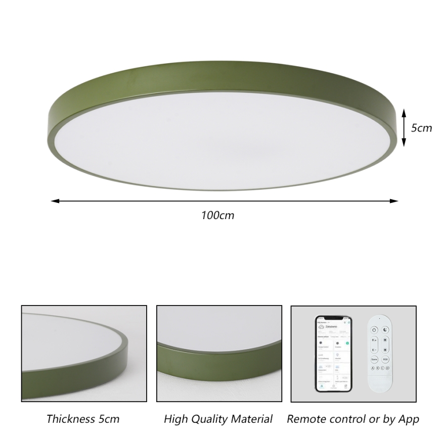 Brilagi - LED zatemnljivo svetilo POOL SMART LED/128W/230V premer 100 cm 3000-6000K Wi-Fi Tuya + daljinsko upravljanje zelena
