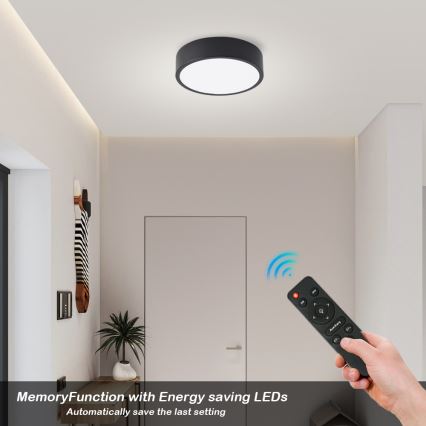 Brilagi - LED zatemnljivo stropno svetilo POOL LED/18W/230V 3000-6000K 20 cm, črna + daljinski upravljalnik